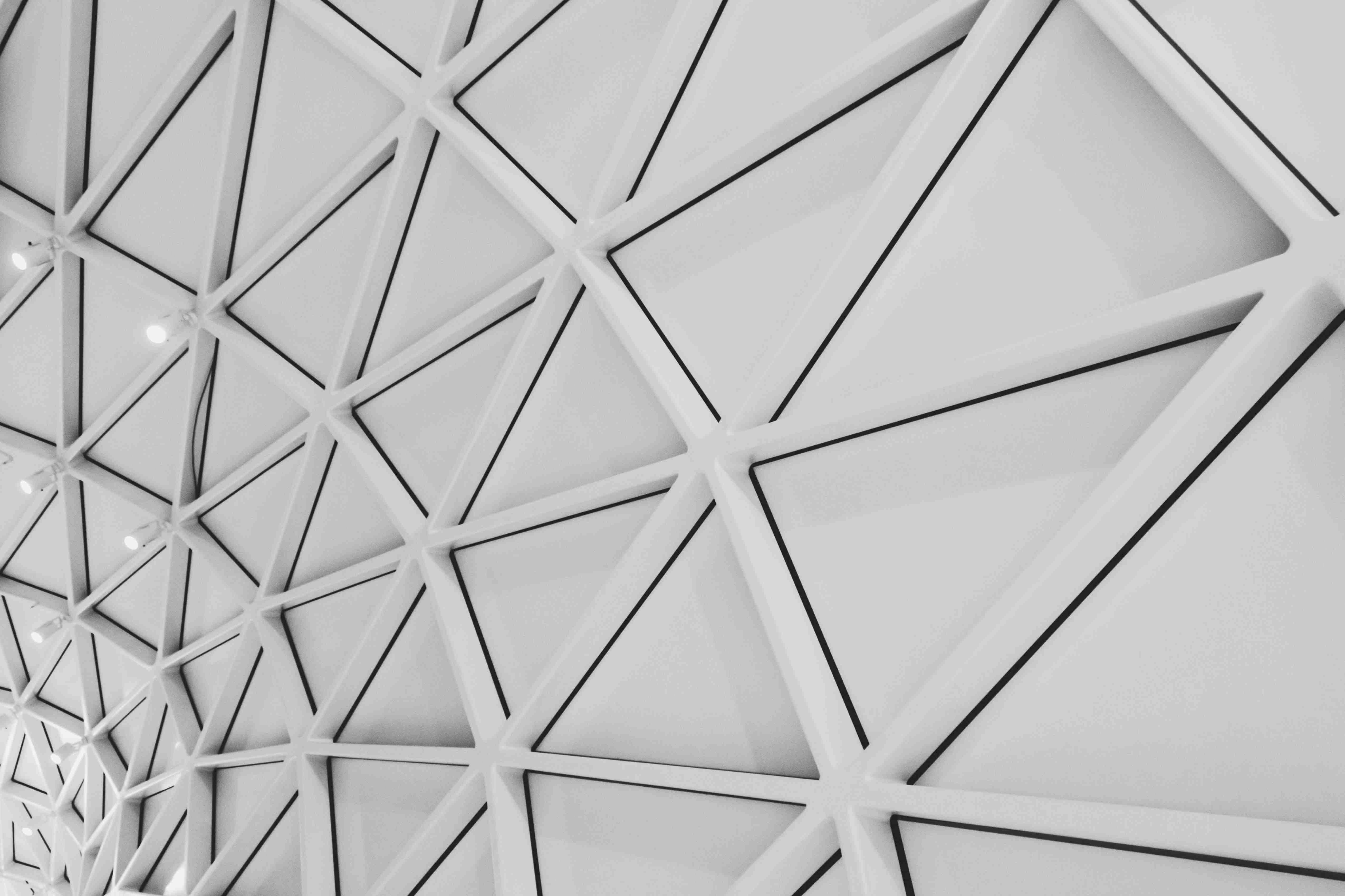 Geometric triangular ceiling pattern design