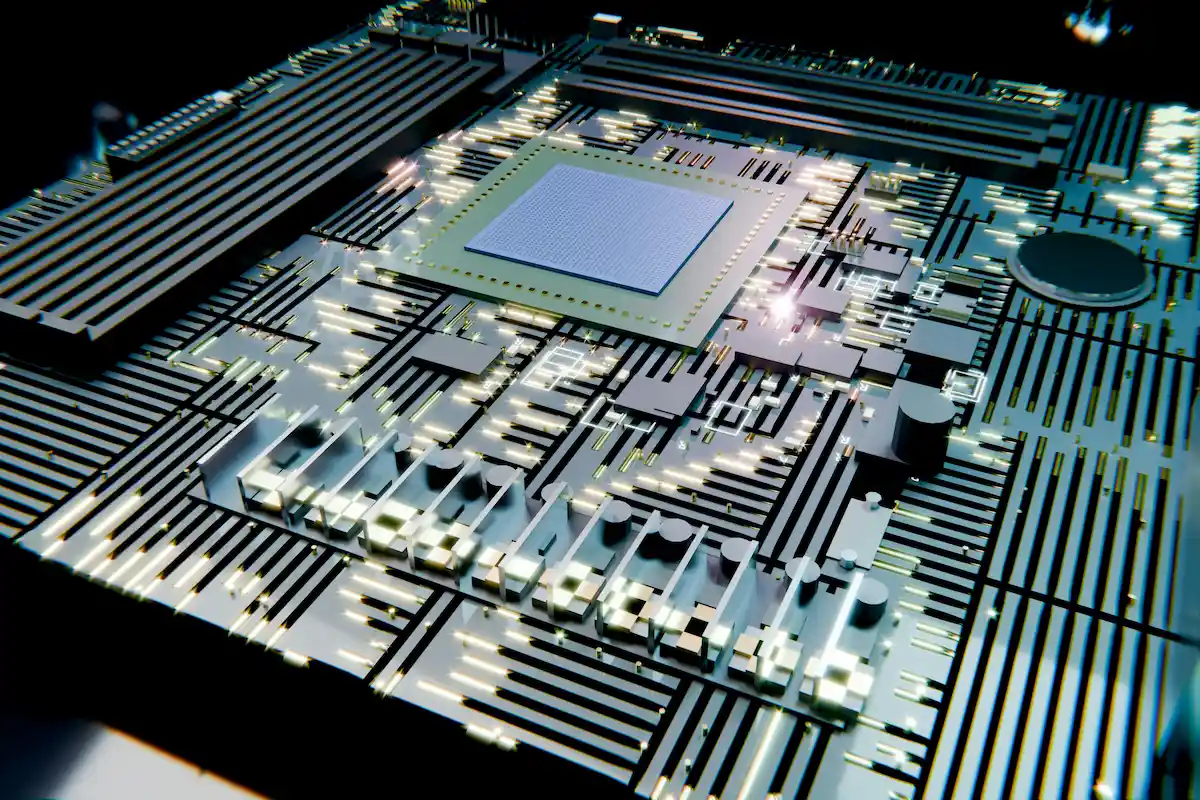Data chips connected on a board in server